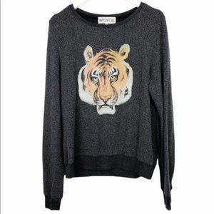 Wildfox Tiger Pullover gray size small long sleeve